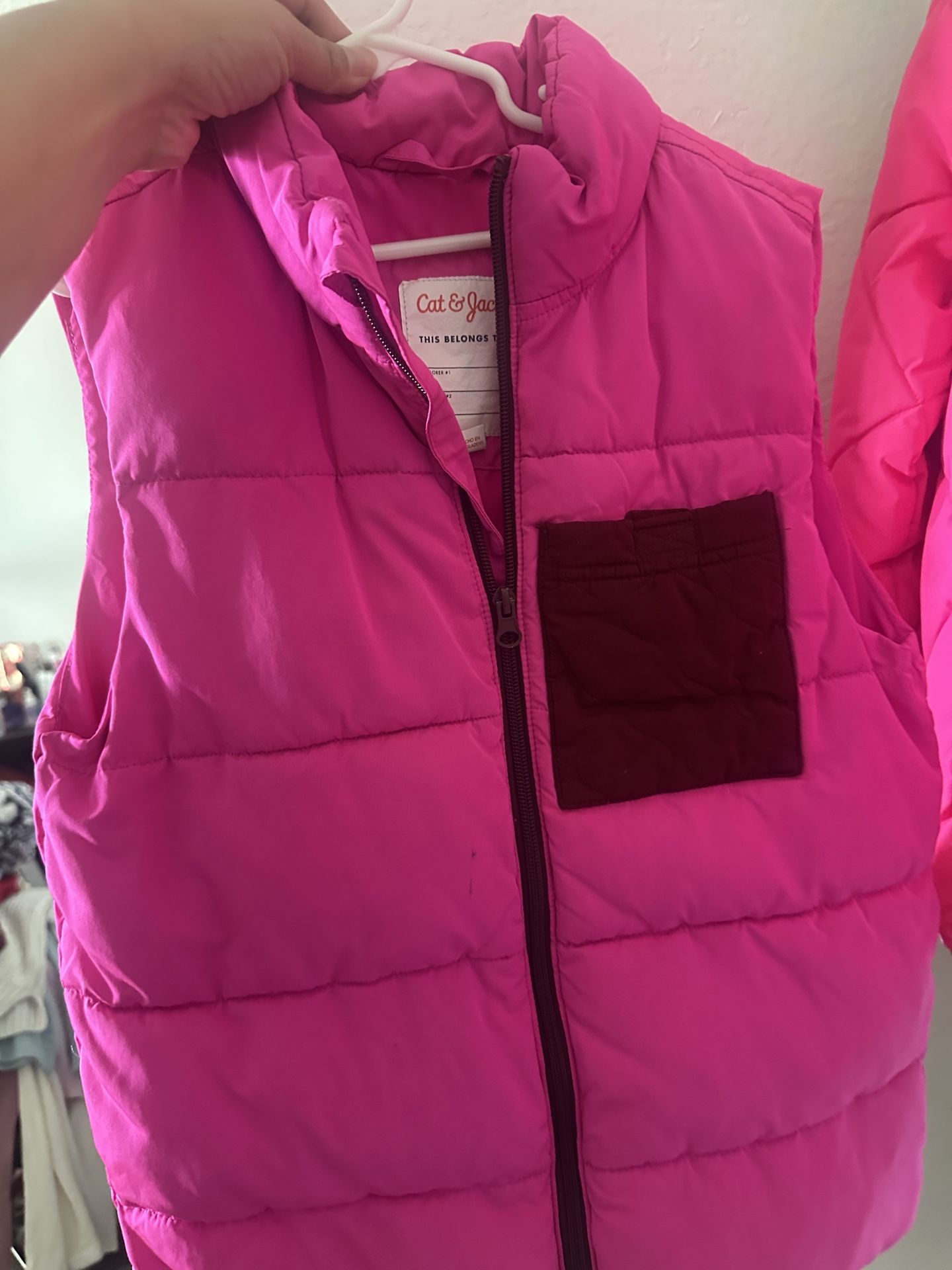 Pink Vest Jacket Girl L 10-12
