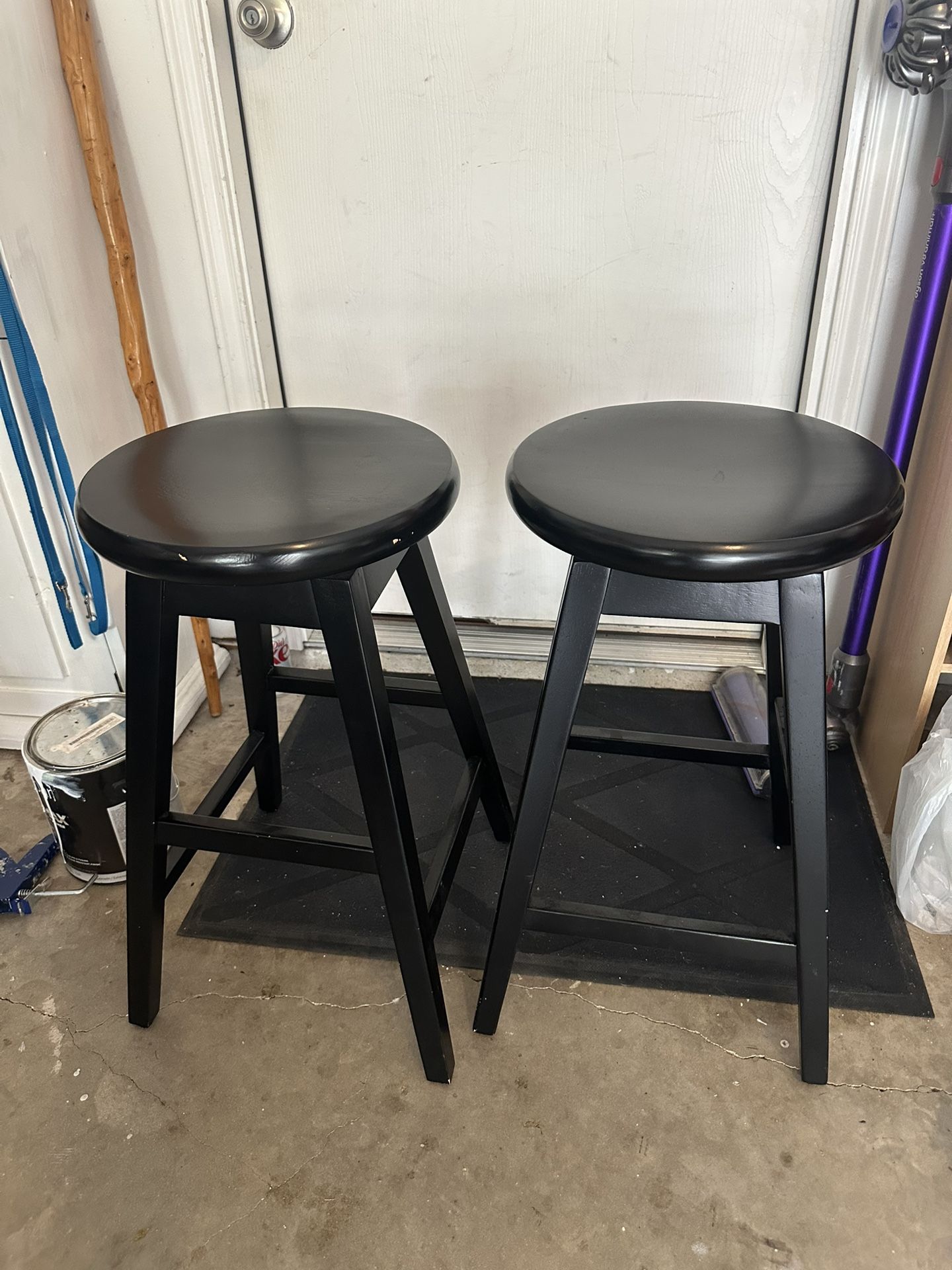 Round-seat Kitchen Bar Stools Set Of 2