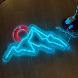 15×7.5 inch LED Decorative Lights USB Mountains Sunrise Sunset Led Neon Signs Home Decoration Wall Art