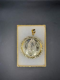14K Gold plated Virgin Mary and San Judas Pendant