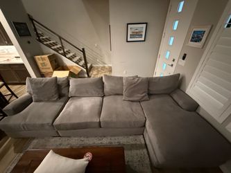 Jonathan Louis three-piece corduroy sectional couch
