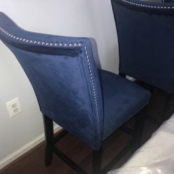 5 Blue Bar Chairs