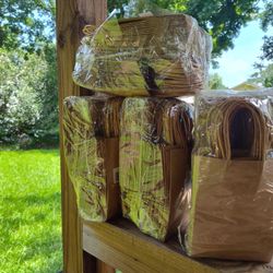 Almost 200 Small  Kraft Paper Bags With Handles 
