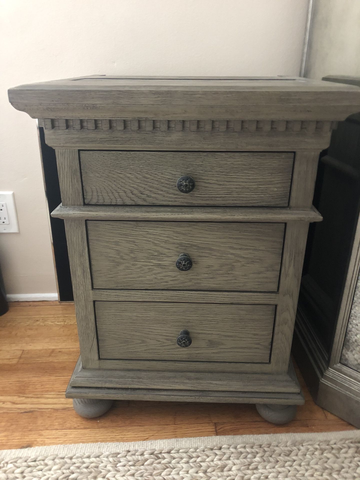 Restoration Hardware St James nightstand-grey
