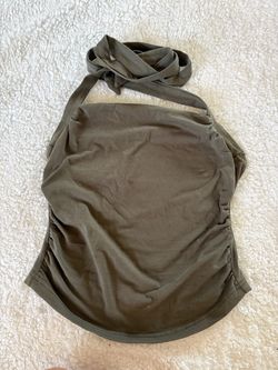 Women’s army green halter top crop top