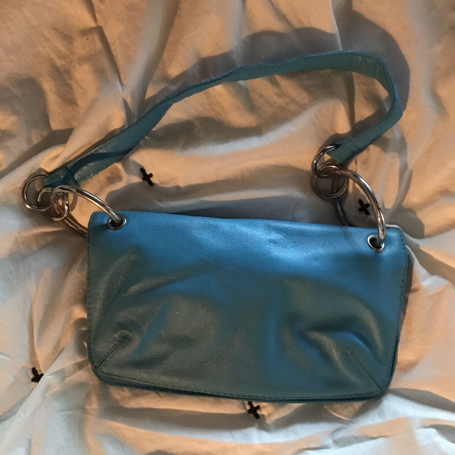 Blue Leather Purse