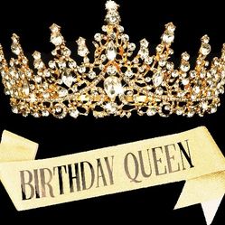Tiara With Birthday Queen Sash