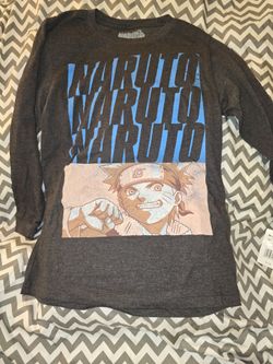 Boys Large Naruto Long Sleeve Grey Shirt