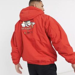 Reebok x Tom & Jerry Puffer Jacket Red Size Men’s Size XL Thick