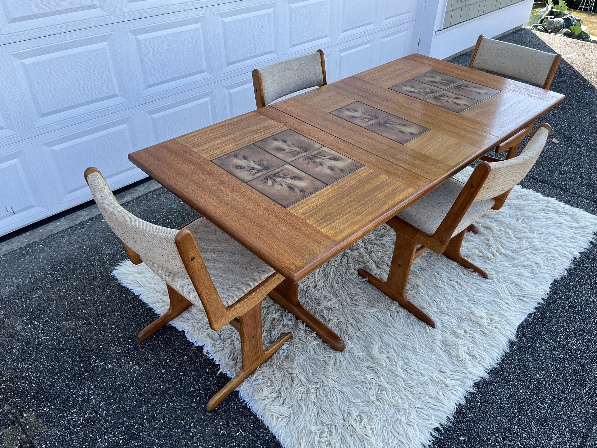 PENDING Danish Teak Rectangular Trestle Mid Century Modern Dining