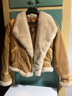 Vintage 1990s suede jacket with fur