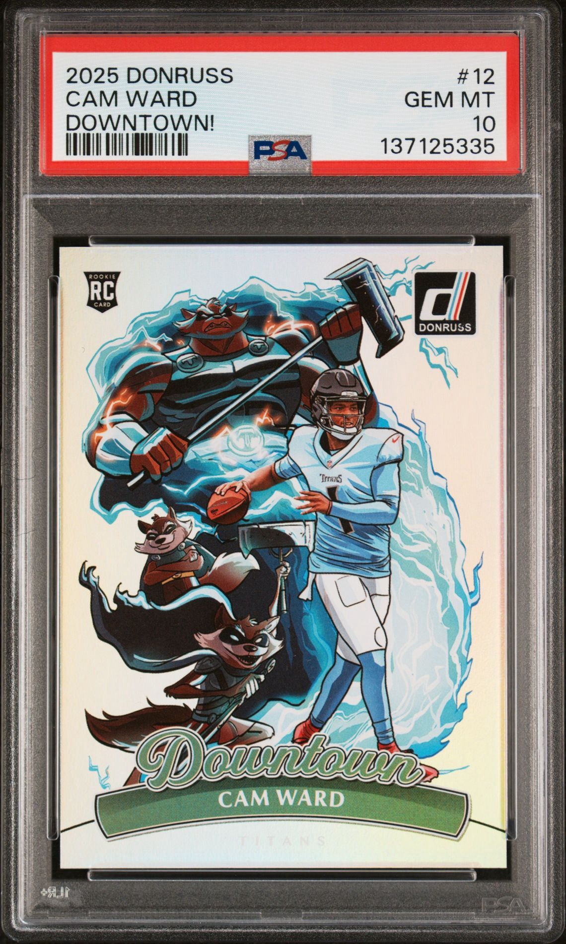 2025 Donruss Cam Ward Downtown RC #12 Tennessee Titans 