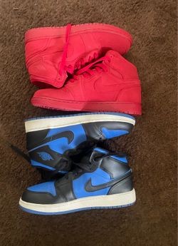 Red air Jordan 1’s and Blue Air Jordan 1’s