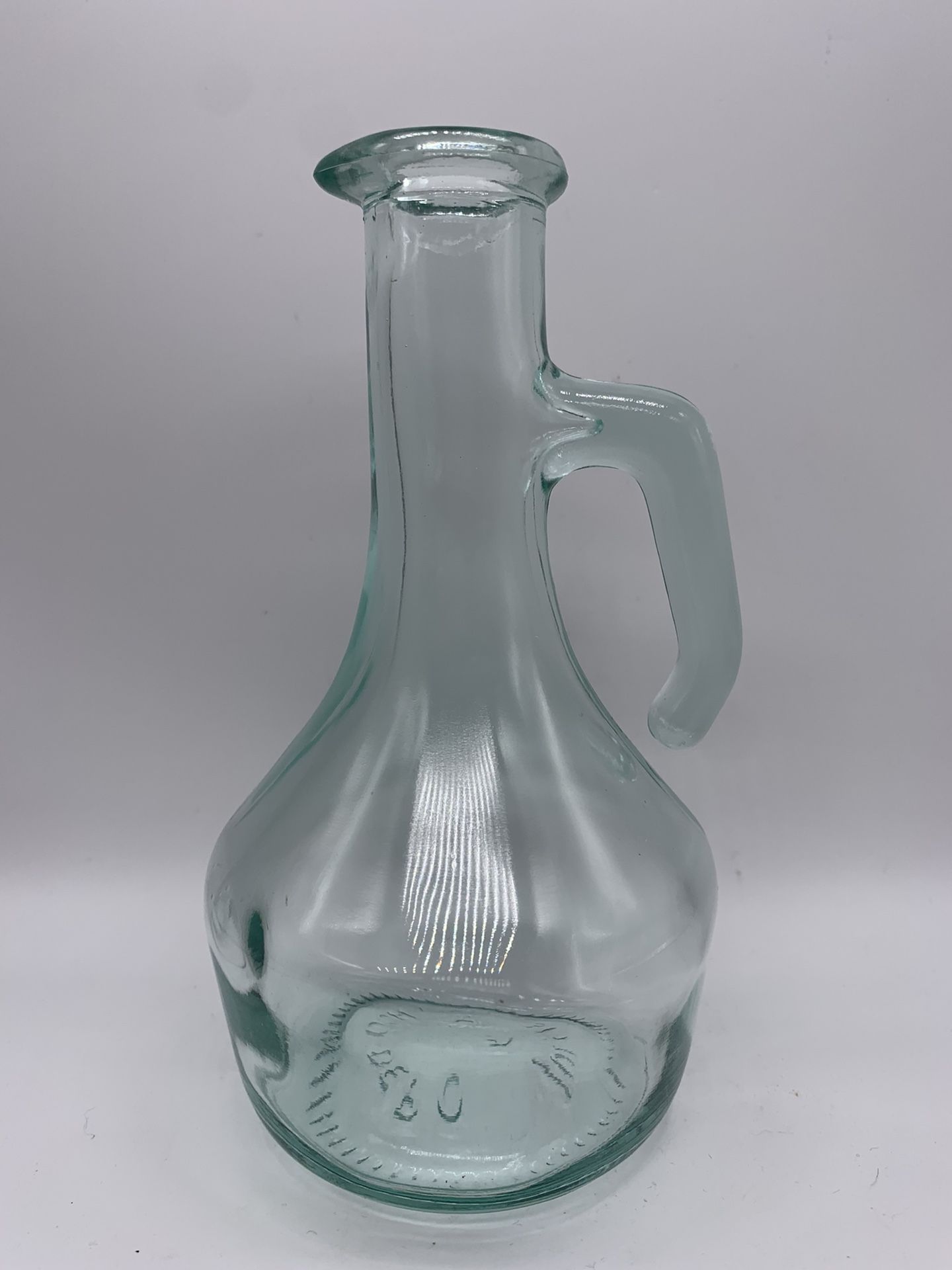 Vintage Glass Bottle With Handle Mod. DEP 375 Ml. Made In Italy