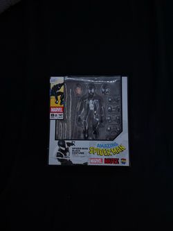 Mafex Spider-Man black suit costume.
