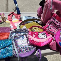 Girls Purses,bags, Mini Backpacks including Hello Kitty, Minnie Mouse