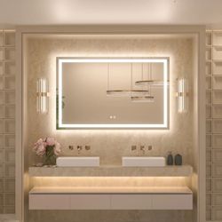 48"x32" LED Front-Lit Bathroom Mirror – Modern Vanity Mirror for 48" to 60" Vanities

