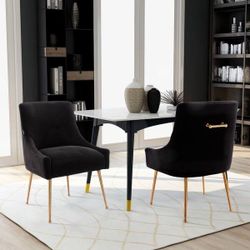 Set of 4- black velvet dining chair