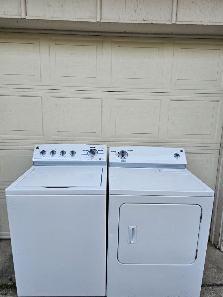 SET WASHER AND DRYER KENMORE GOOD CONDITION BOTH ELECTRIC LARGE CAPACITY HEAVY DUTY DELIVERY AVAILABLE WE DO REPAIRS