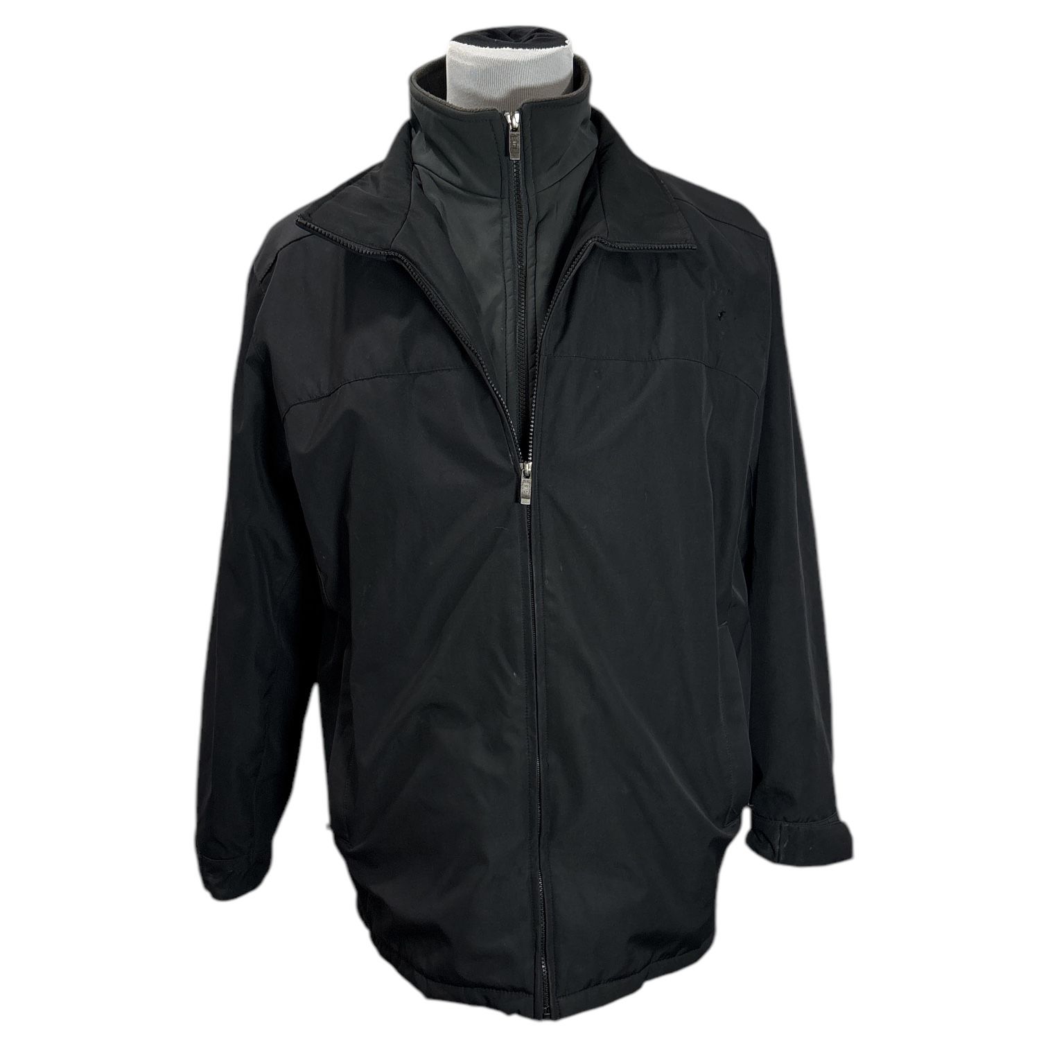 Weatherproof Men's Black & Grey Lined Jacket Pockets No Hood Size XL