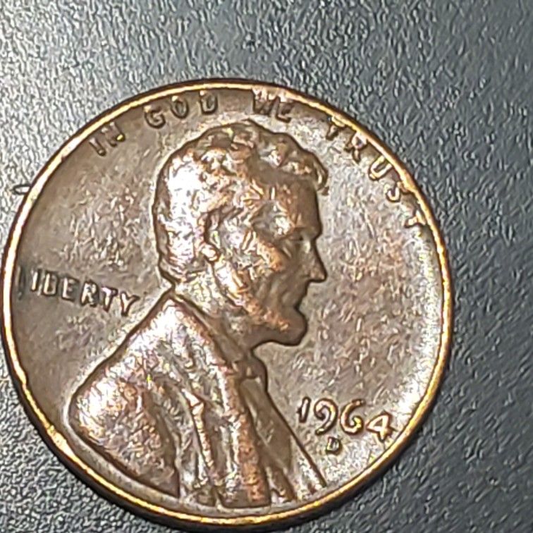 1964 d lincoln penny rare l liberty on edge error.Â