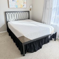 Full Size Bed Frame w/ Memory Foam Mattress