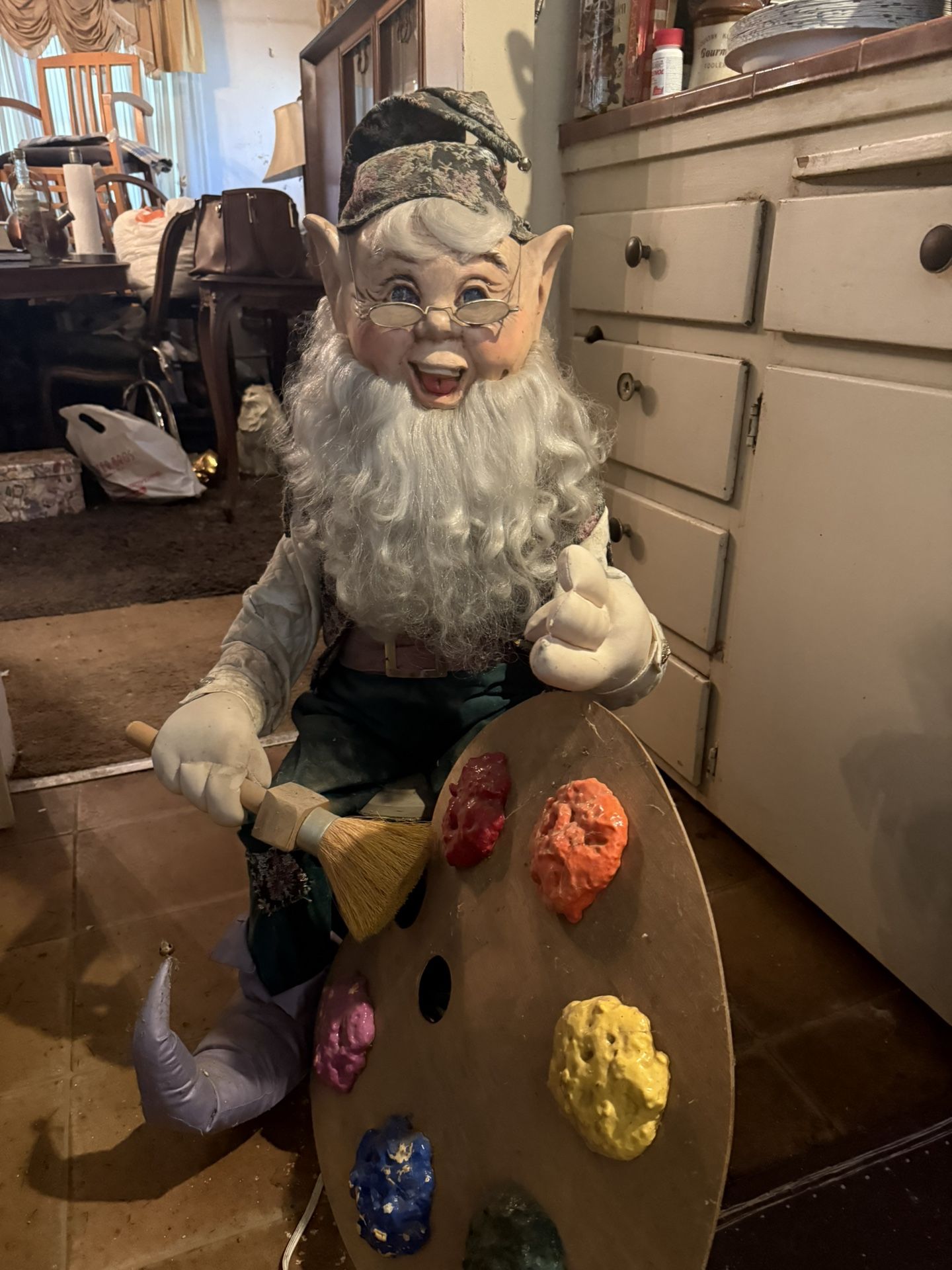 Vintage Animated Mission inn Christmas Elf