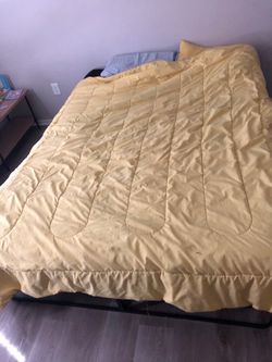 Yellow Quilted Comforter with Pillow