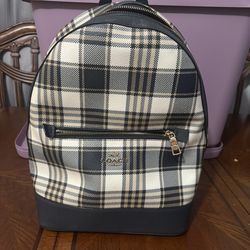 Coach Kenley Backpack With Garden Plaid Print