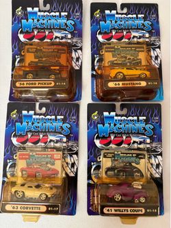 4 Muscle Machines 1:64 Die Cast Cars - Brand New in Pack
