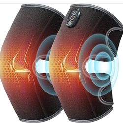 Heated Knee Massager with Heat & Vibration, Graphene Knee Heating Pad Wrap, Adjustable Wearable Knee Brace,Electric Knee Warmer for Men Women Seniors