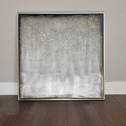 33x33 EXTRA LARGE Modern Textured Canvas Art w/ Silver Floating Frame 
