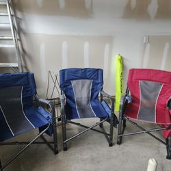 Set Of 3 Folding Chairs.