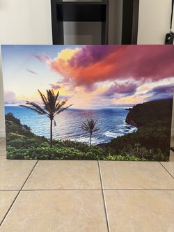 Ocean sunset Large Canvas
