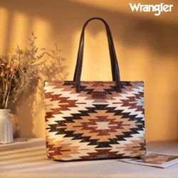 NEW Wrangler Tote Purse Bag Aztec Canvas Shoulder Bags

