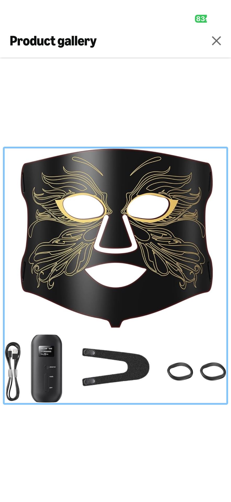 LED Light Therapy mask (E106A) Red Light Therapy for Face and Neck, 7-in-1 Colors Led Face Mask Light Therapy with 324 LED Beads, 5 Brightness Levels