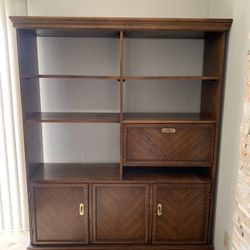 Vintage Mid Century Modern 1-Piece Shelf Unit Good Condition 
