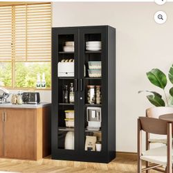 Metallic Glass Display Cabinet