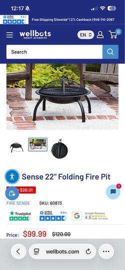 Brand new Fire Sense 22” fire pit- still in box