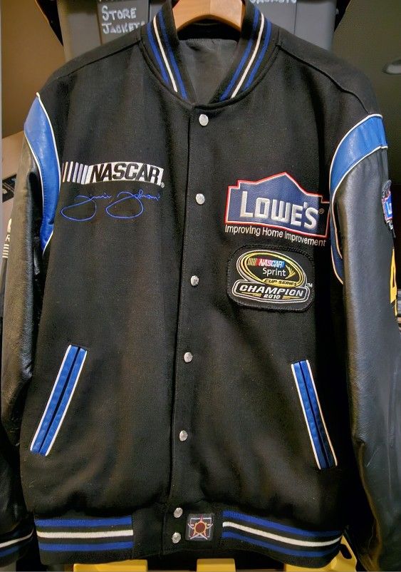 Jimmie Johnson Men's Racing Varsity Jacket 48 Lowe's 5-Time Champion Large Reversible, Size Large