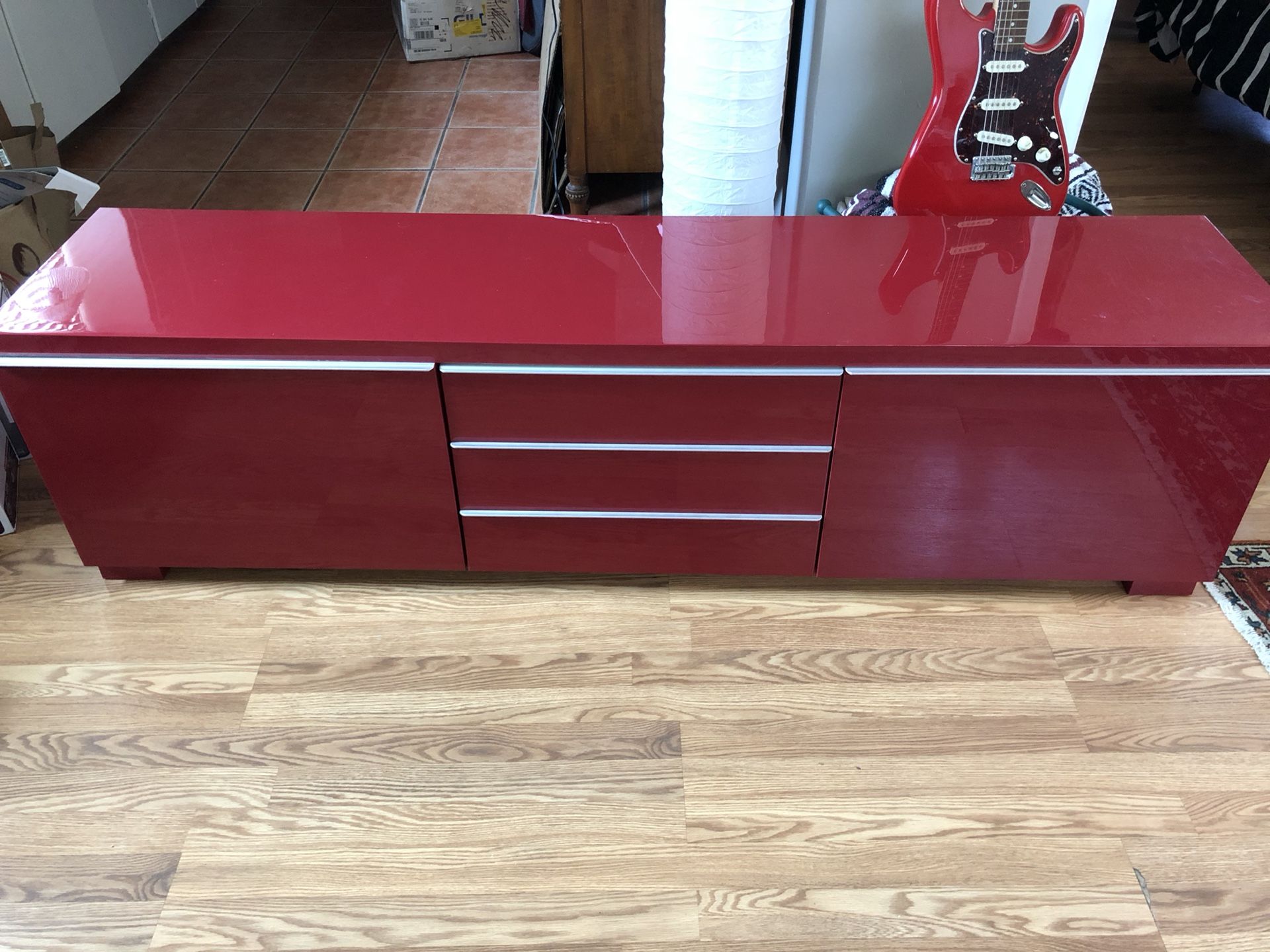IKEA Besta Burs TV Unit Entertainment Center - Rare Red Finish