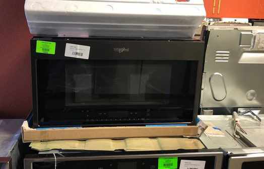 Brand New Whirlpool 1.9 cu. ft. Smart Over the Range Convection Microwave in Fingerprint Resistant Black Stainless BHT5