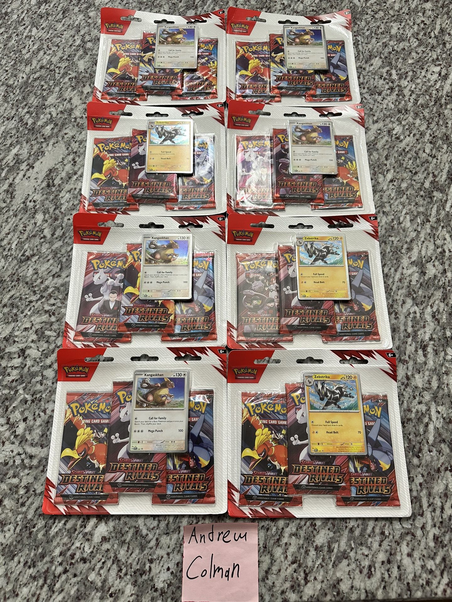Pokemon Destined Rivals 3-Pack Blister “LOT OF 8” Factory Sealed