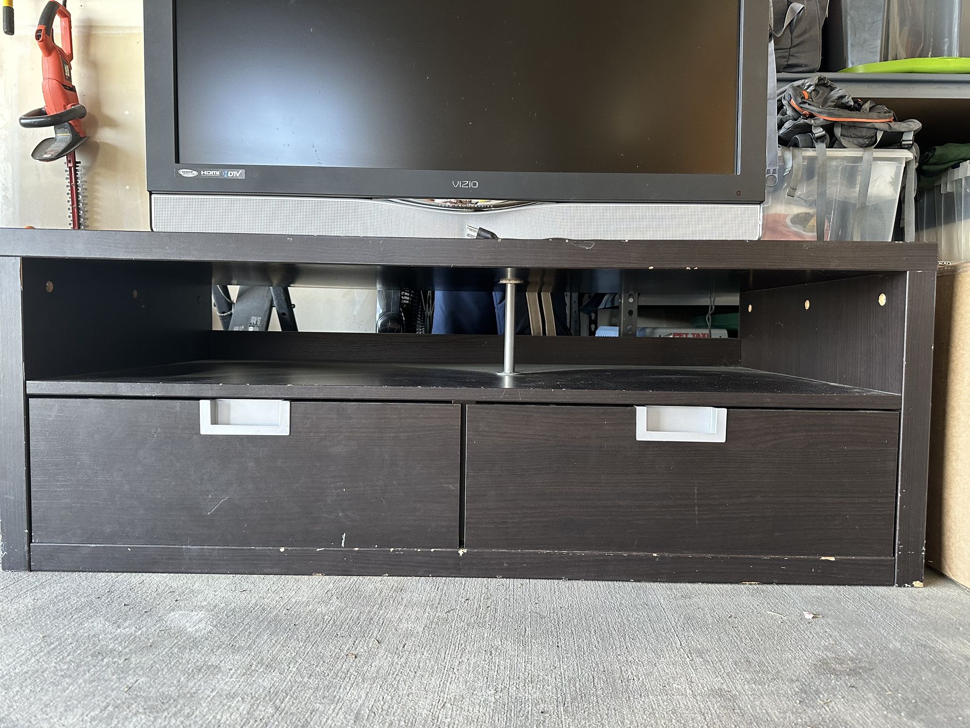 Dark Brown TV Stand With Drawers