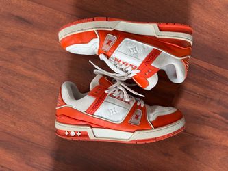 Louis Vuitton Trainer Sneakers Orange White sz 10
