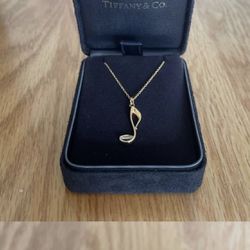 Tiffany & Co 18kgold Music Note Necklace