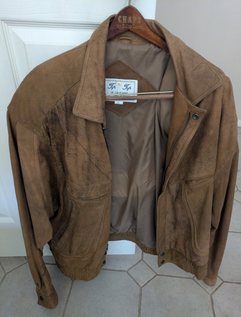 Men's Genuine Soft Leather Jacket Waist Lenght Size XL