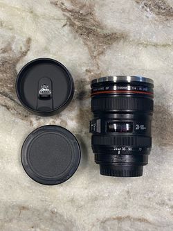 Camera lens travel coffee mug