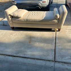 Beige Leather Sofa Bench