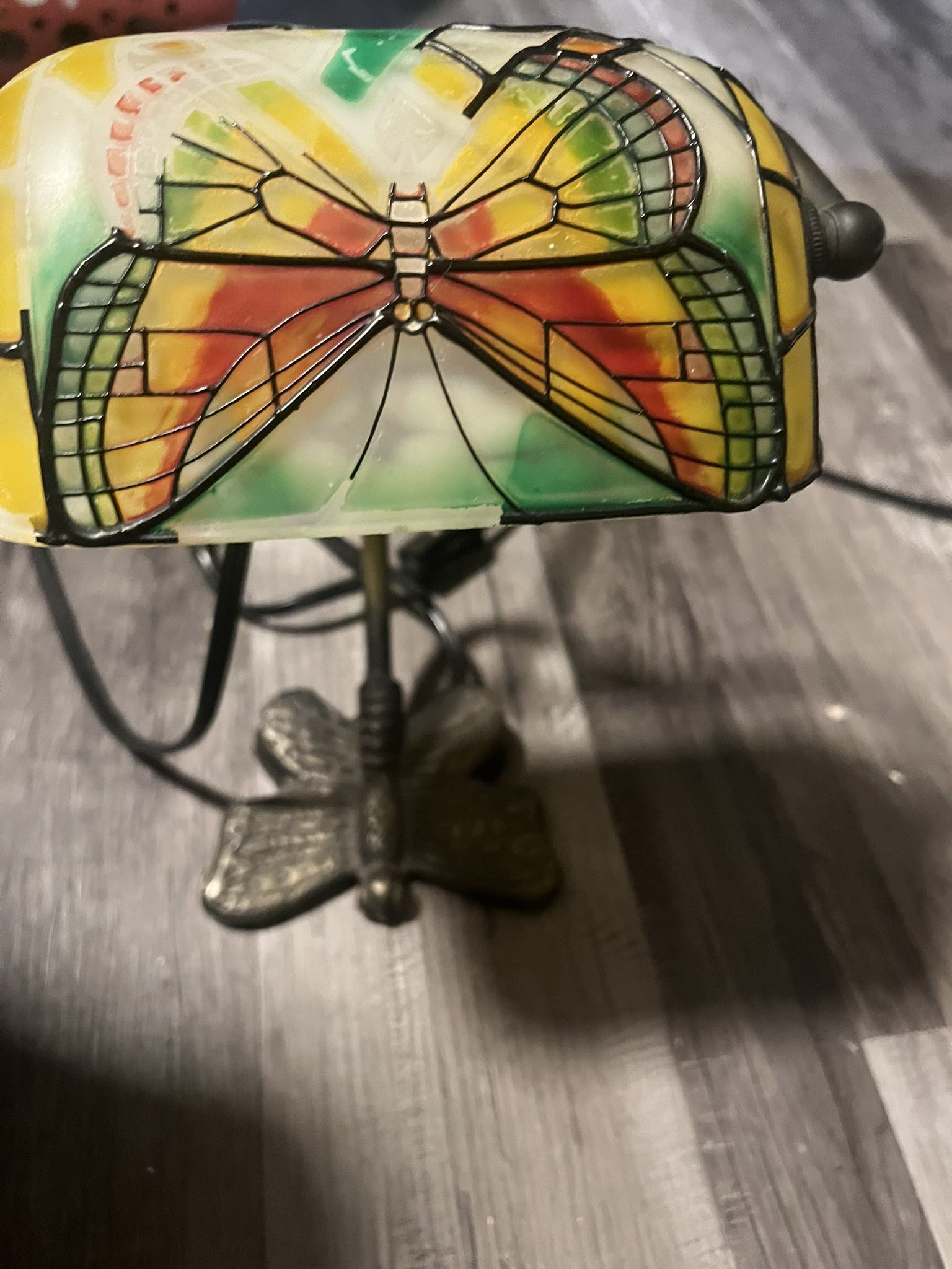 Antique Tiffany Style Butterfly Night Light